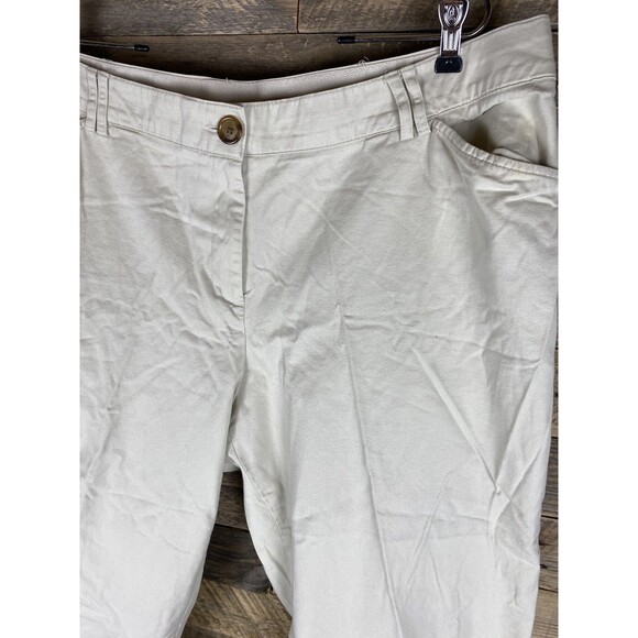 Studio Works Women's Capri Pants Plus Sz 18W Cream Cotton Spandex Stretch - Picture 3 of 11